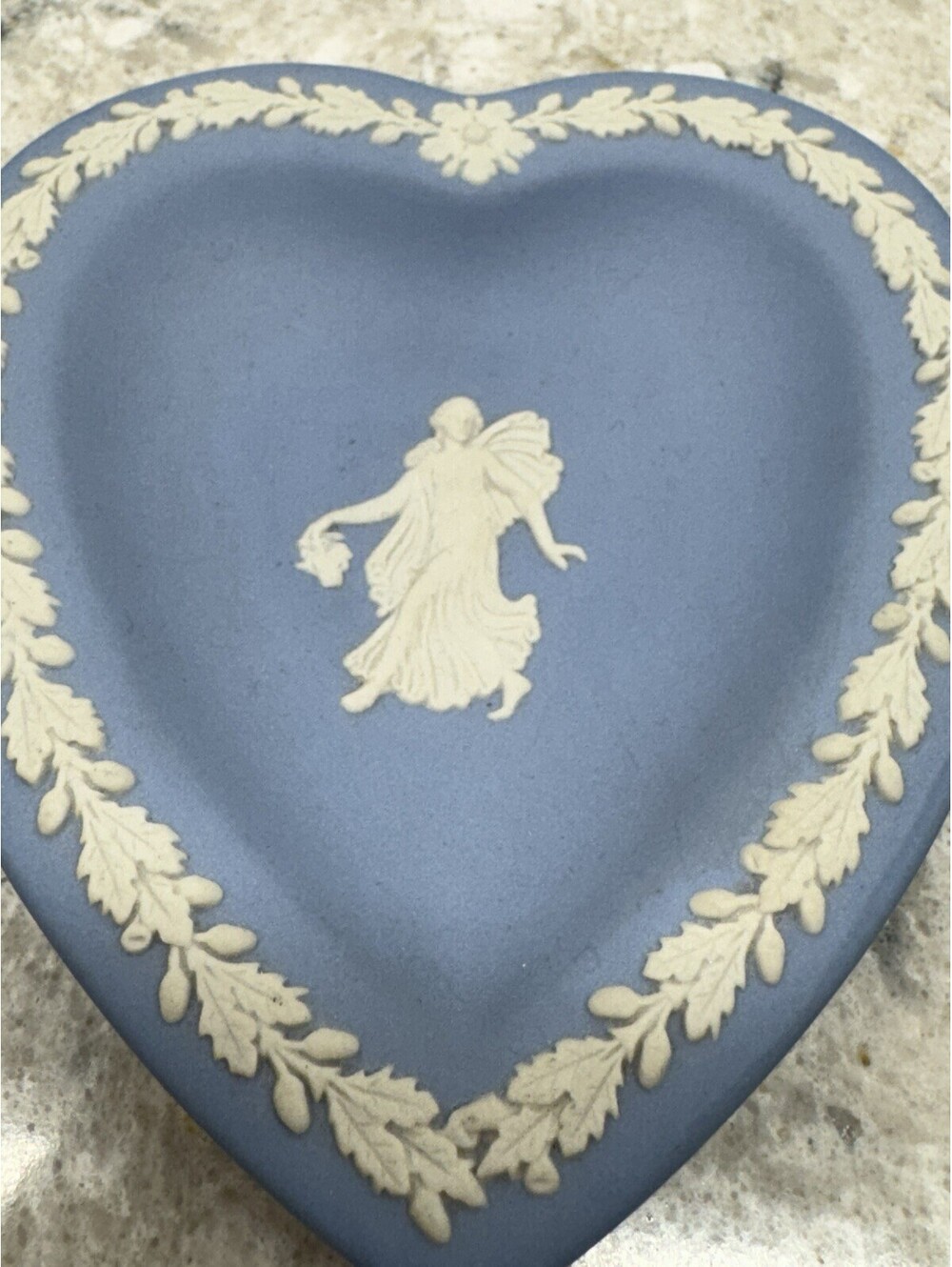 Wedgwood Blue Jasperware Fairy Heart Shaped Trinket Dish - Picture 2 of 4